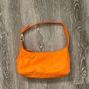 Mango Jacquard Shoulder Bag with Gold Hardware